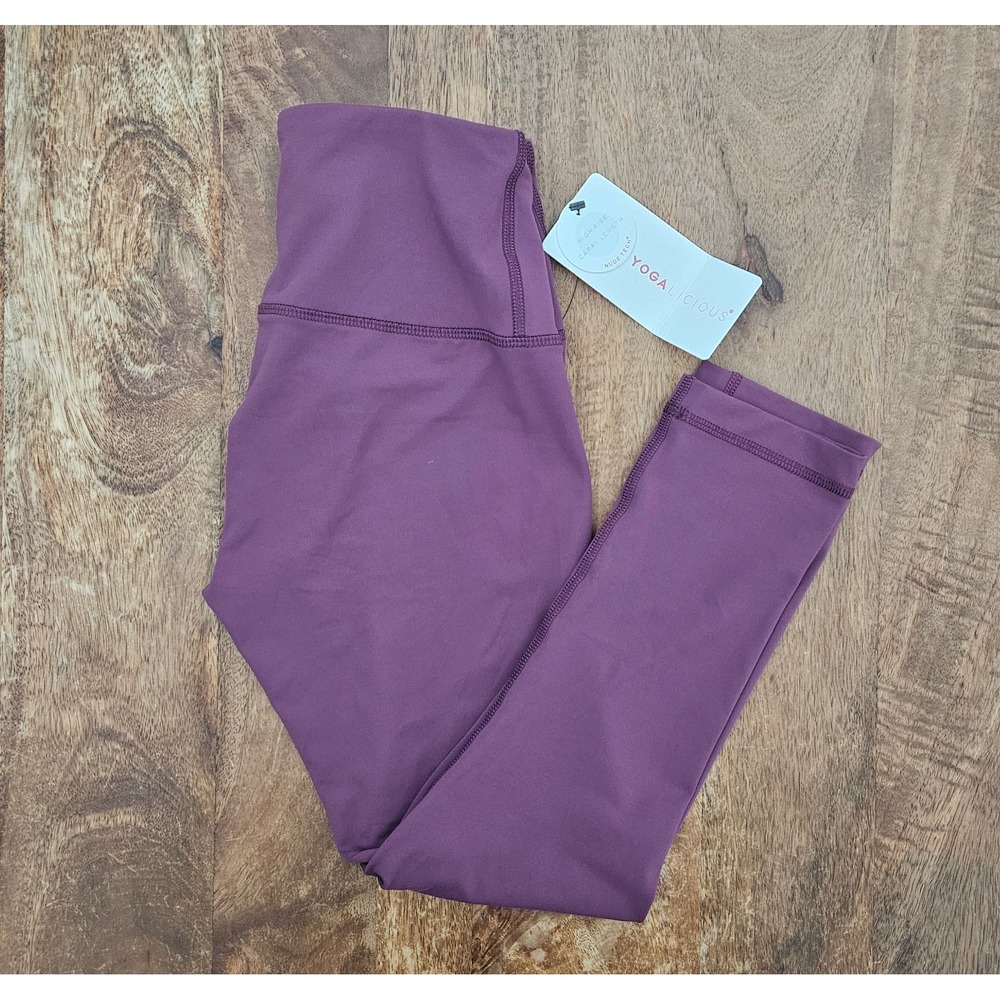Yogalicious Leggings Womens XS Prune High Rise Capri Nude Tech Activewear NWT